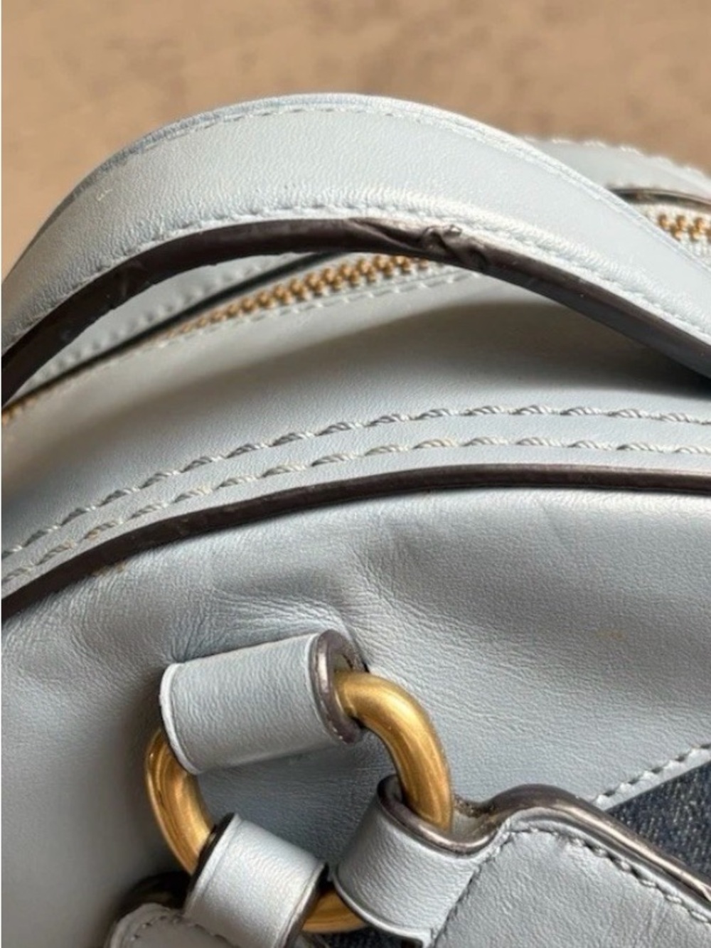 Coach Tea Rose Rucksack DenimMini Backpack - Picture 8 of 8
